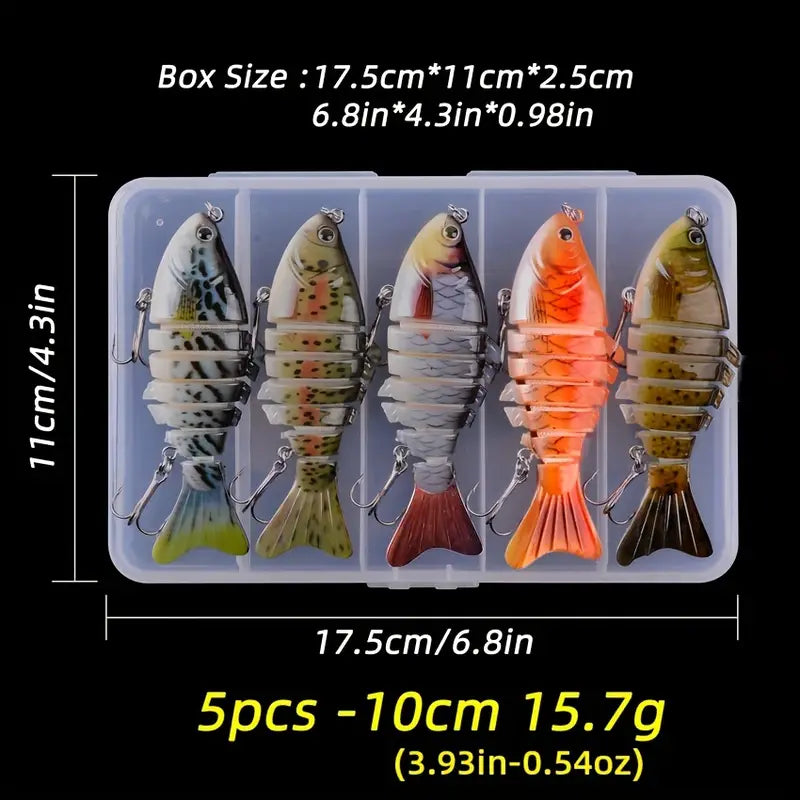 5pcs Multi-Segment Swimbait Fishing Lure Set