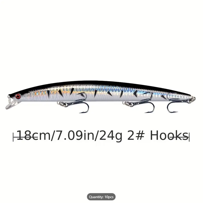 Fishing Minnow Lure set in cheap 18cm, 7.09in with 24g weight