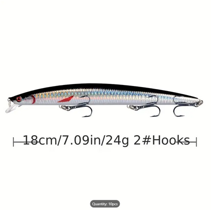 Fishing Minnow Lure set in cheap 18cm, 7.09in with 24g weight